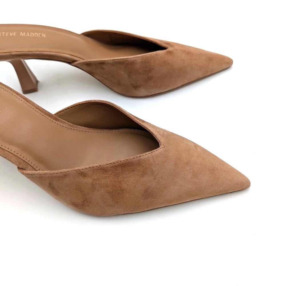 Steve Madden Mod Pointed Toe Leather Mule Shoes Women's Brown Size US9M EU39.5 - Picture 11 of 11